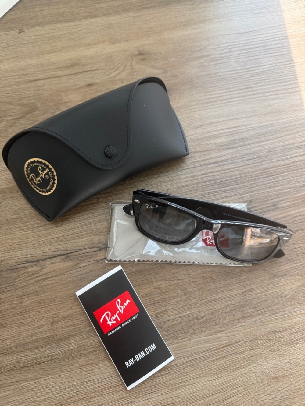 Ray-Ban RB2132 New Wayfarer Sunglasses – Polarized | Black | Like New